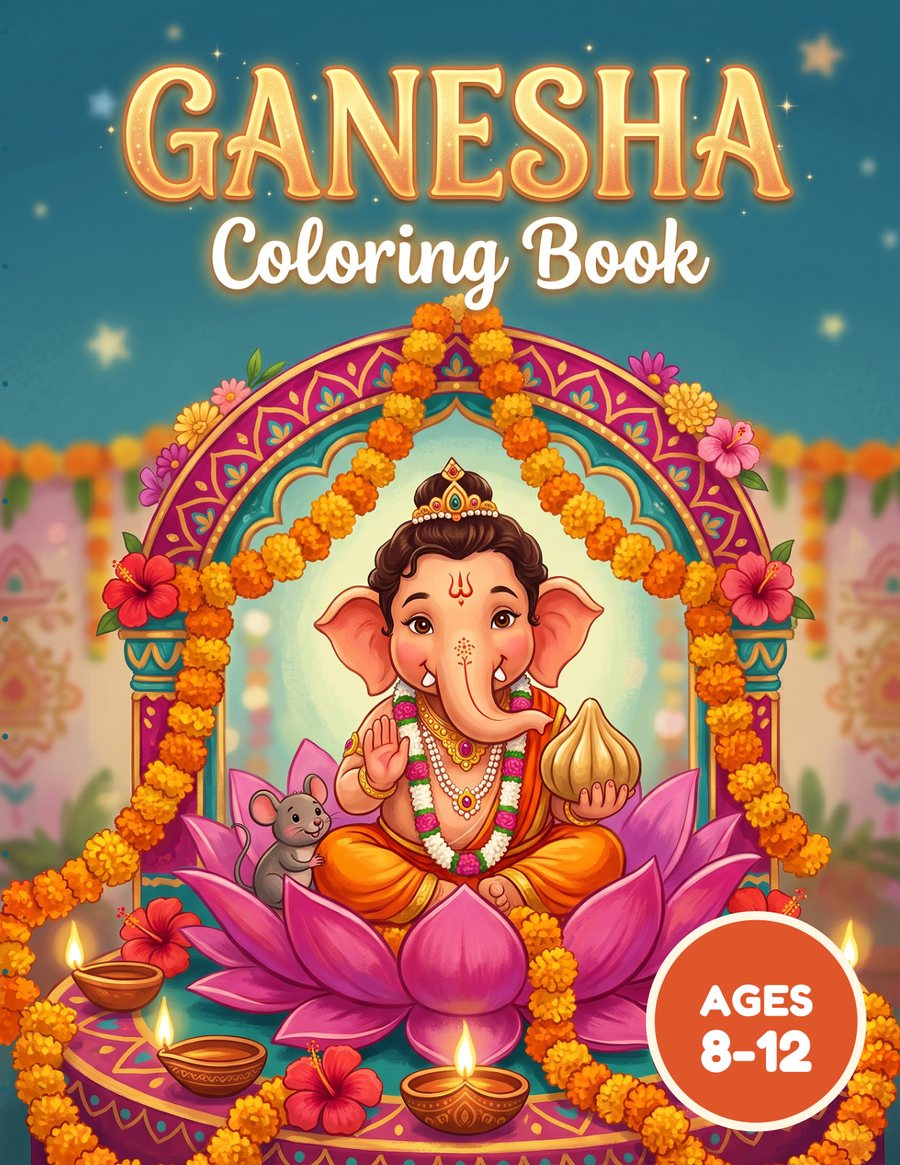 Cover of Ganesha Coloring Book, Ages 8-12